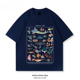 Men/Women/Kids Pokemon Water Type Fish Species Collection Graphic T-Shirt 2026 Summer Cotton Matching Family Tee Streetwear Tops