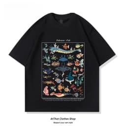 Men/Women/Kids Pokemon Water Type Fish Species Collection Graphic T-Shirt 2026 Summer Cotton Matching Family Tee Streetwear Tops