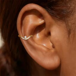 Aide S925 Sterling Silver Minimalist V-Shaped CZ Ear Cuff Exquisite No Piercing Ear Clip Perfect Birthday Gift for Her Jewelry