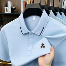 Men's new luxury polo shirt breathable comfort quick-dry short sleeve business casual sports exquisite fashion offset print tee