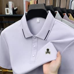 Men's new luxury polo shirt breathable comfort quick-dry short sleeve business casual sports exquisite fashion offset print tee
