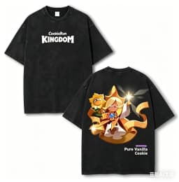 CookieRun Kingdom Washed T-shirt personality Clothes New Model Anime Tshirt Year round clothing Couples Plus Size Unisex Classic