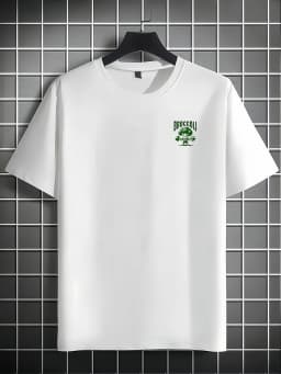 Stylish 100 Cotton Mens T shirt Featuring Green Broccoli Gym Character Ideal for Summer Urban Style and Workouts
