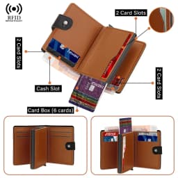 Rfid Small Men Wallets Luxury Brand Credit Card Holder Money Bags Pop Up Bank Cardholder Wallet Wallet for Men Cartera Hombre