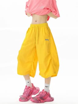 Embroidered Quick-dry Shorts for Men Summer Outdoor Mountain-style Wide-leg Cropped Pants Loose Casual