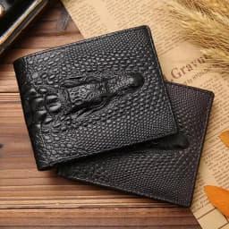 PU Leather Wallets Luxury Cattle Male Crocodile Emboss Simple Standard Brand Handy Purse Men Wallet