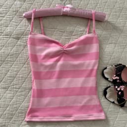 Fashion Classic Casual Camisole Y2K American Contrast Stripe Summer Slim Vest Fashion Kawaii Sexy Spice Girl Aesthetics Pullover