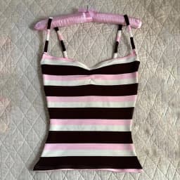 Fashion Classic Casual Camisole Y2K American Contrast Stripe Summer Slim Vest Fashion Kawaii Sexy Spice Girl Aesthetics Pullover