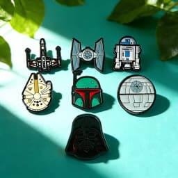 7pcs Star Wars Brooch Set for Women Enamel Pins - Stormtrooper Darth Vader Millennium Falcon Movie Metal Badge Jewelry Gift
