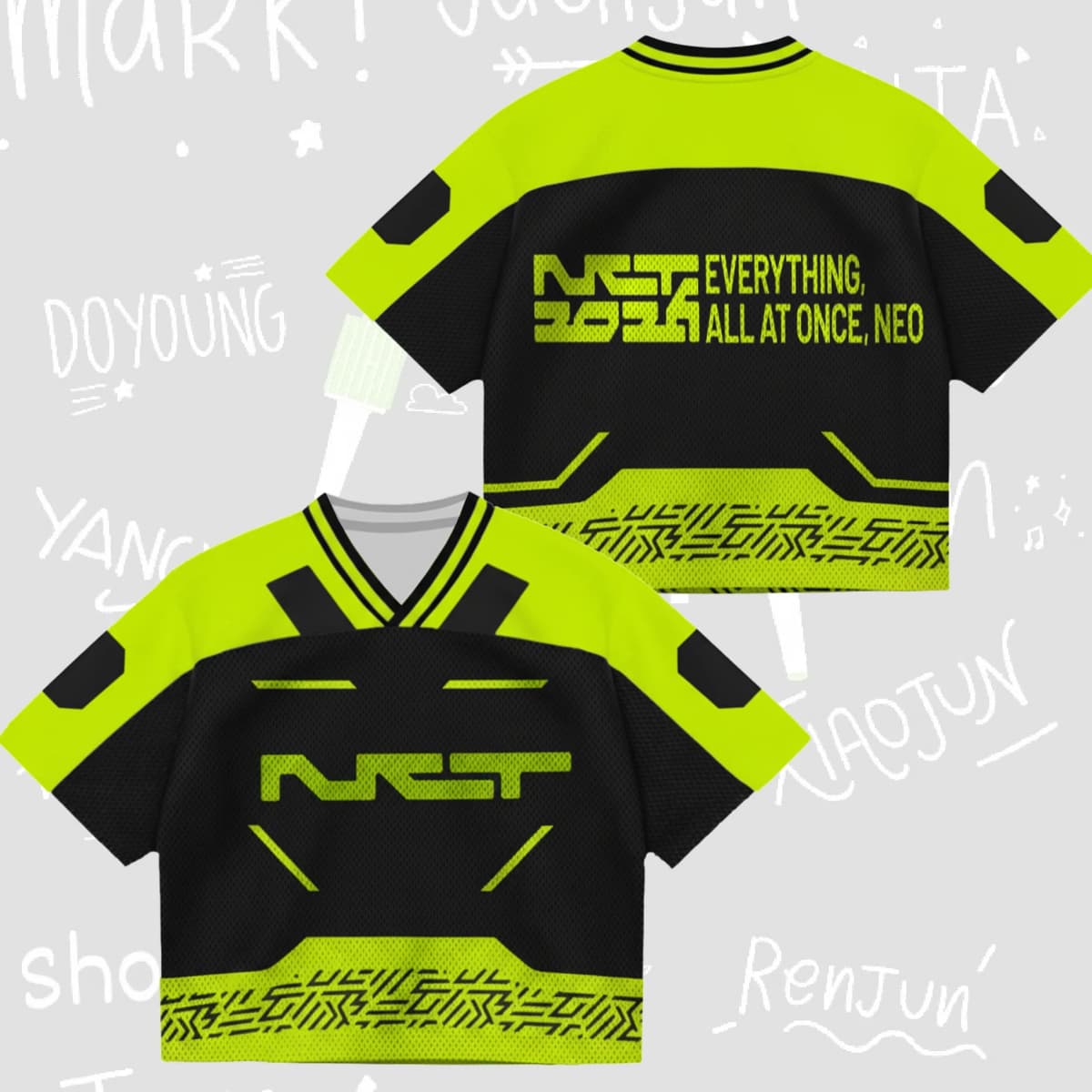 Kpop NCT 127 Everything All At Once Neo Jersey Gift for Fans Street Sportswear Family Matching Summer Breathable Quick-drying