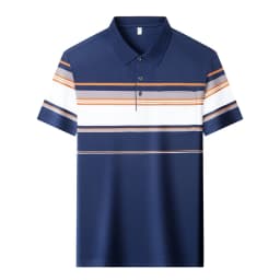 Fashion striped color blocked short sleeve polo shirt high-quality men's new comfort pocket T-shirt summer breathable casual top