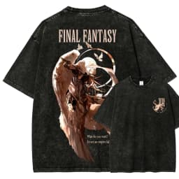 Final Fantasy Washed T-shirt 2026 New Model personality Clothes shirt Year round clothing Streetwear Trendy high quality soft