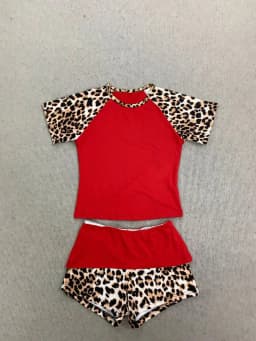 2026 New American Retro Leopard Pattern Splicing Top and Shorts Set Y2K Punk Street Fashion Trend Personalized Casual Hot Girl