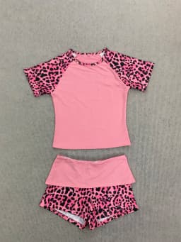 2026 New American Retro Leopard Pattern Splicing Top and Shorts Set Y2K Punk Street Fashion Trend Personalized Casual Hot Girl