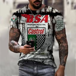 New Arrives Men's Tshirt Lemans Car Vintage Pattern T shirts Summer Oversized Casual Tees Mens Short Sleeve Tops Men Clothing