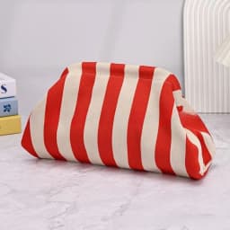Portable Spring Closure Open Top Colorful Striped Cosmetic Bag Large Capacity Multi-purpose Makeup Pouch Toiletry Bag Gifts