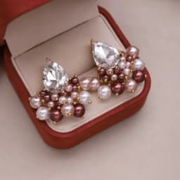 Korean New Design Fashion Jewelry 14K Gold plated White Hand Woven Pearl Drop Earrings Elegant Women's Daily Work Accessories