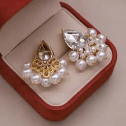 Korean New Design Fashion Jewelry 14K Gold plated White Hand Woven Pearl Drop Earrings Elegant Women's Daily Work Accessories