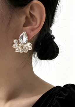 Korean New Design Fashion Jewelry 14K Gold plated White Hand Woven Pearl Drop Earrings Elegant Women's Daily Work Accessories