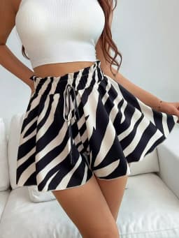 Contrast Patchwork Leopard Low Waist Slim Sexy Booty Shorts Womens Baddie Outfits
