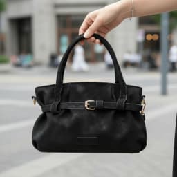 Fashion Solid Color Handbag Large Capacity PU Shoulder Bag Versatile Tote Bag Women