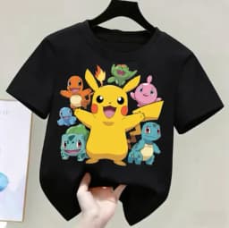 Pokémon anime summer T-shirts for boys and girls, cotton casual loose short sleeve tops for women,Y2K style couple matching tees