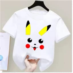 Pokémon anime summer T-shirts for boys and girls, cotton casual loose short sleeve tops for women,Y2K style couple matching tees