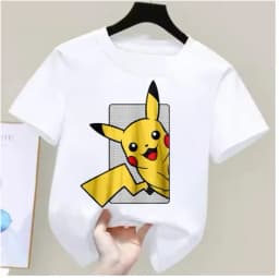 Pokémon anime summer T-shirts for boys and girls, cotton casual loose short sleeve tops for women,Y2K style couple matching tees