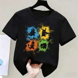 Pokémon anime summer T-shirts for boys and girls, cotton casual loose short sleeve tops for women,Y2K style couple matching tees