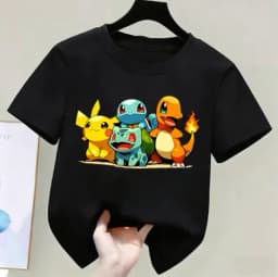 Pokémon anime summer T-shirts for boys and girls, cotton casual loose short sleeve tops for women,Y2K style couple matching tees