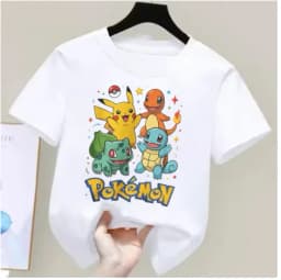 Pokémon anime summer T-shirts for boys and girls, cotton casual loose short sleeve tops for women,Y2K style couple matching tees