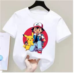 Pokémon anime summer T-shirts for boys and girls, cotton casual loose short sleeve tops for women,Y2K style couple matching tees