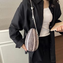 Novelty Sunflower Seed Crossbody Bag Cute 3D Seed-Shaped Chain Purse Funny Design Sense Fashion Mini Shoulder Bag for Women