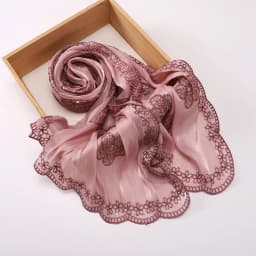 Embroidered Hijab Glitter Shimmer Shawl Muslim Head Scarf for Wedding Soft Satin Muslim Shawl Sparkly Sequin Scarf