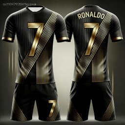 26 New Cool Gradient Football Jersey # Ronaldo # 7 Adult/children's Parent-child Jersey Short Sleeved Shorts Sports Set Kids