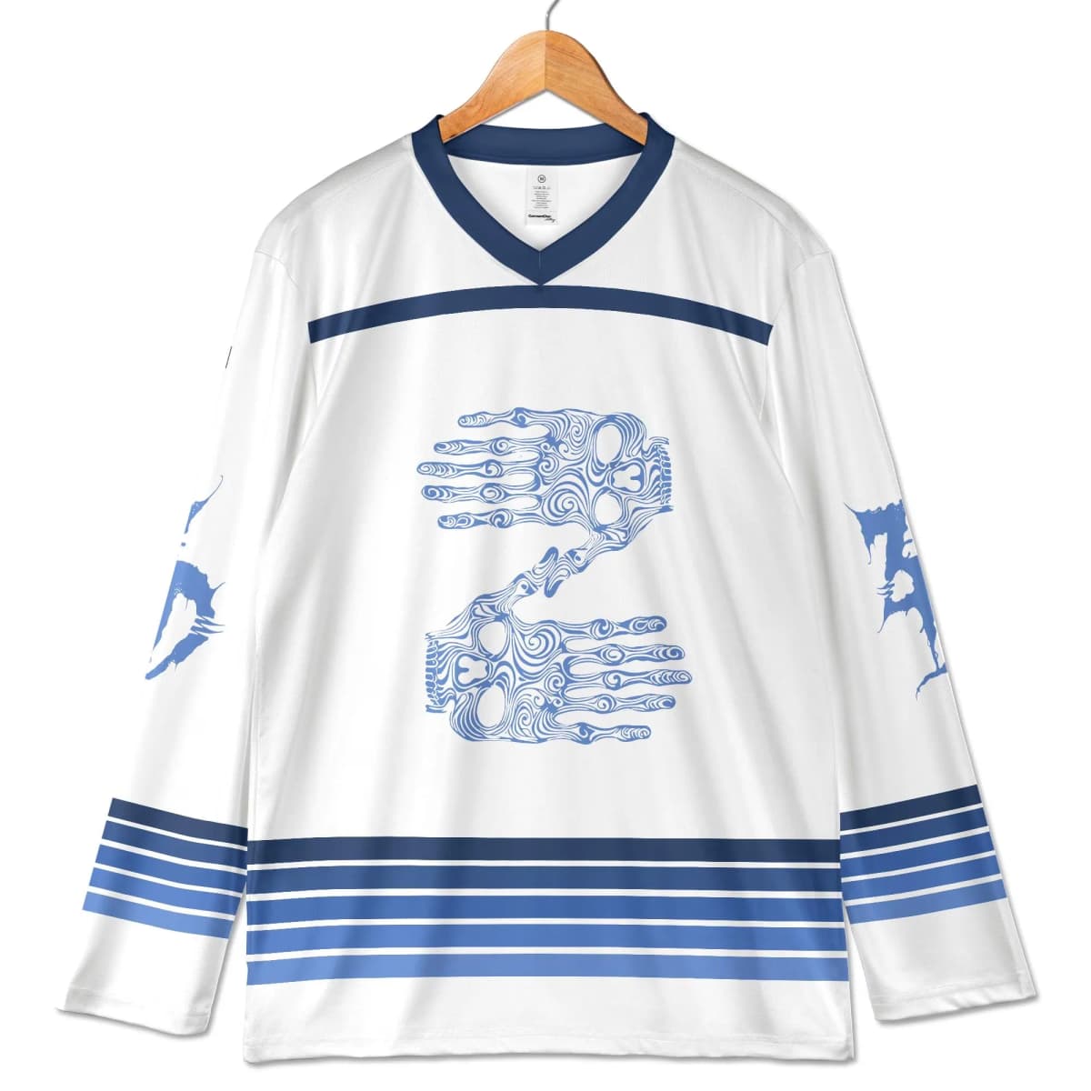 Spring Summer Men's Long-Sleeved Top Zeds Dead Rave Jersey Skeleton Hands Hockey Shirt Dubstep Festival Outfit Quick-drying Top