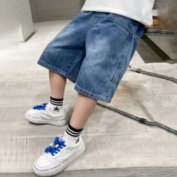 Boys Summer Fashion Denim Shorts Kids Casual Loose Thin Knee-Length Trousers 3-12 Years Teenager Outdoor Five-point Pants