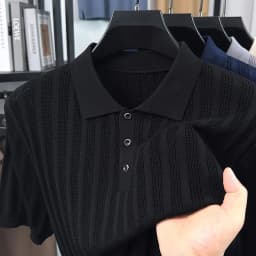 High quality knitted men's short sleeve polo shirt fashion solid color jacquard soft comfort summer breathable luxury T-shirt