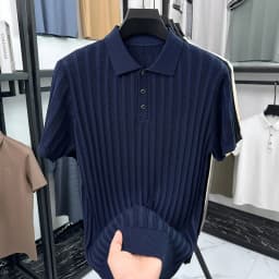 High quality knitted men's short sleeve polo shirt fashion solid color jacquard soft comfort summer breathable luxury T-shirt