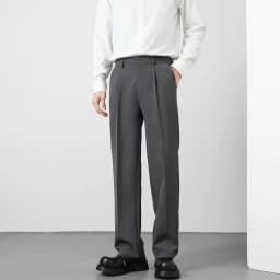 Spring and Summer Men's Loose Suit Pants Korean Style Straight Solid Color Drape Elastic Business Office Casual Trousers Brown
