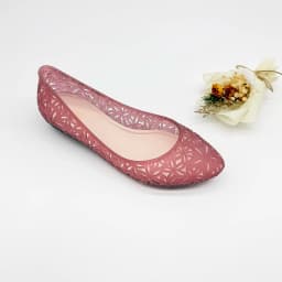 Resillee Women Hollow Out Breathable Jelly Ballet Flats Flat Slip-on PVC Waterproof Casual Beach Shoes