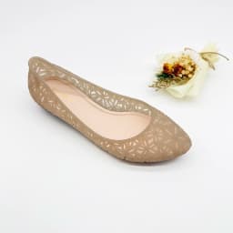 Resillee Women Hollow Out Breathable Jelly Ballet Flats Flat Slip-on PVC Waterproof Casual Beach Shoes