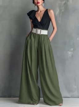 Spring/Summer 2026 High-Waist Loose Solid Color Fashionable Casual Pants for Office Versatile Stylish New Arrival
