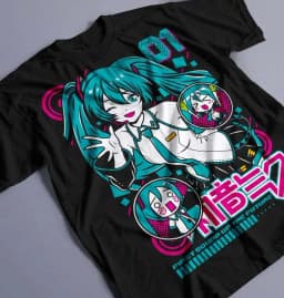 Hatsune Miku Anime Vocaloid Printed T-shirt Summer Men's and Women's T-shirt Trendy Loose Casual Y2K 2026 New Streetwear Tee