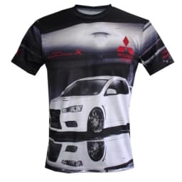 Mitsubishi Ralliart motorsport T-shirt, men's and women's, breathable, quick-drying, stretchy, casual, training, and travel top