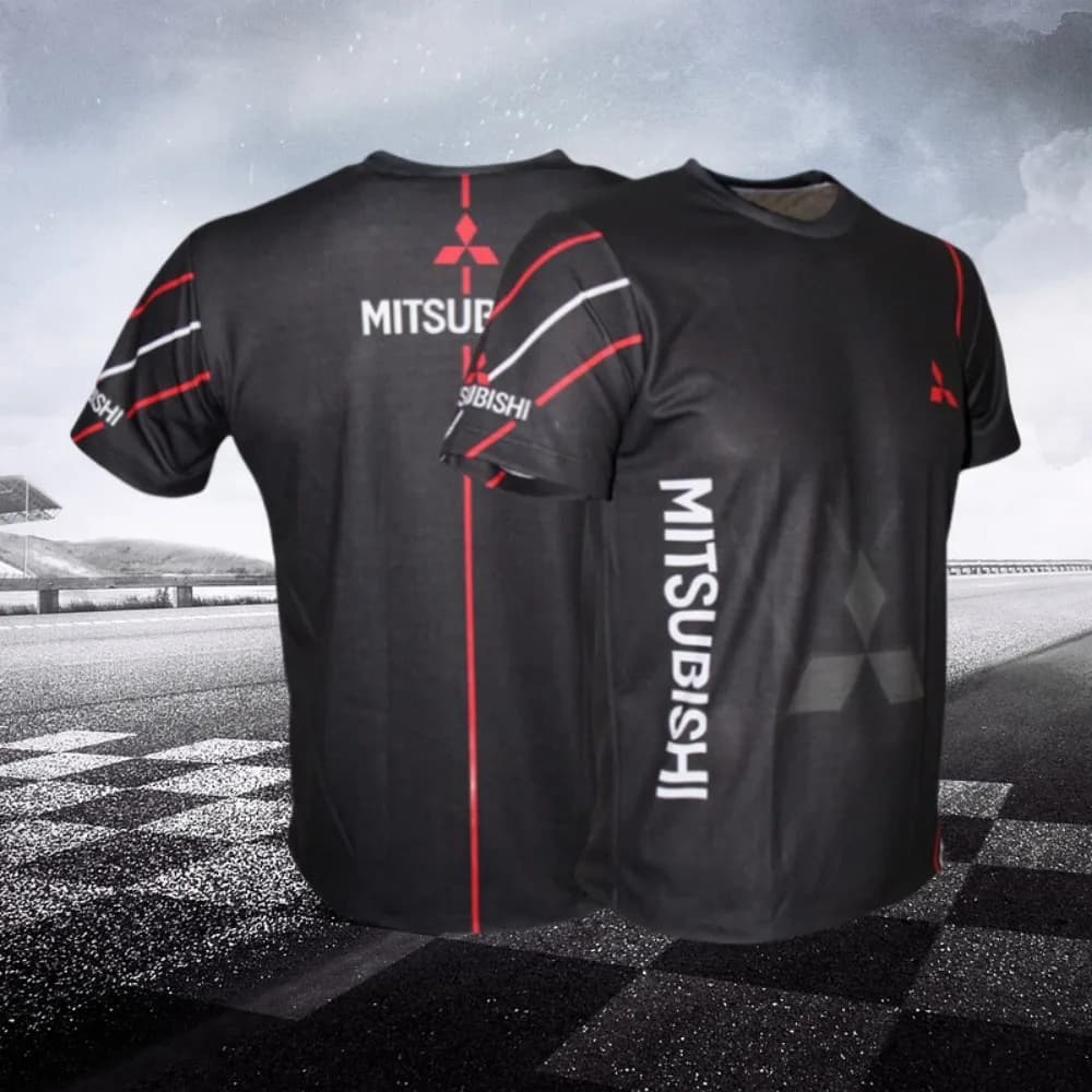 Mitsubishi Ralliart motorsport T-shirt, men's and women's, breathable, quick-drying, stretchy, casual, training, and travel top