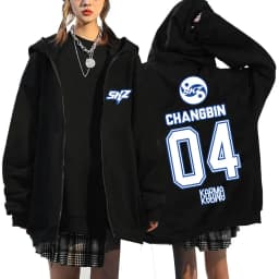 2025 Men Women KPOP KARMA Print Zip Up Hoodie Fashion Casual Loose Fleece Lined Long Sleeve