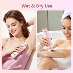 Women's 2-in-1 Dual-Head Electric Razor Painless Bikini Trimmer Wet/Dry Use Detachable Head for Ladies Hair Shaver