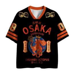 Japanese Classic Pattern Fun 3D Sports Fitness Men's and Women's V-neck T-shirt Children's Street Wear Outdoor Casual Top