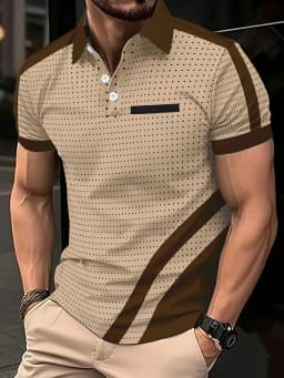 2026 Summer Men's Polo Shirt 3D Printed Pattern Breathable Lightweight Comfortable Casual and Fashionable Outdoor Men's Clothing